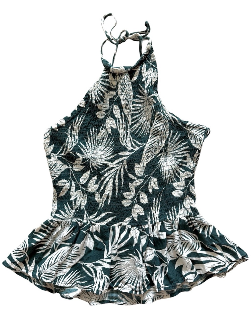 Patrons of Peace Smocked Halter Top Medium Tropical Floral Boho